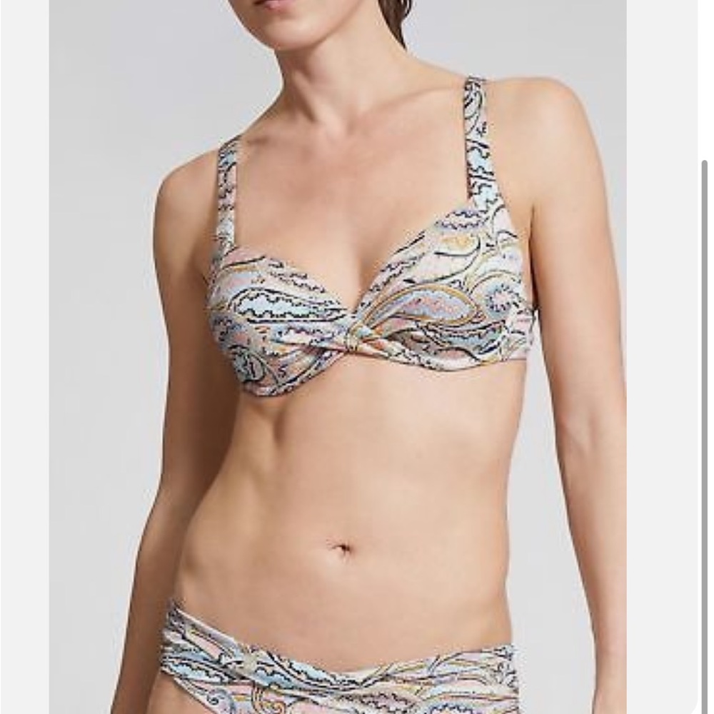 Athleta Aqualuxe Print Twist Paisley Bikini Size Large bathing suit